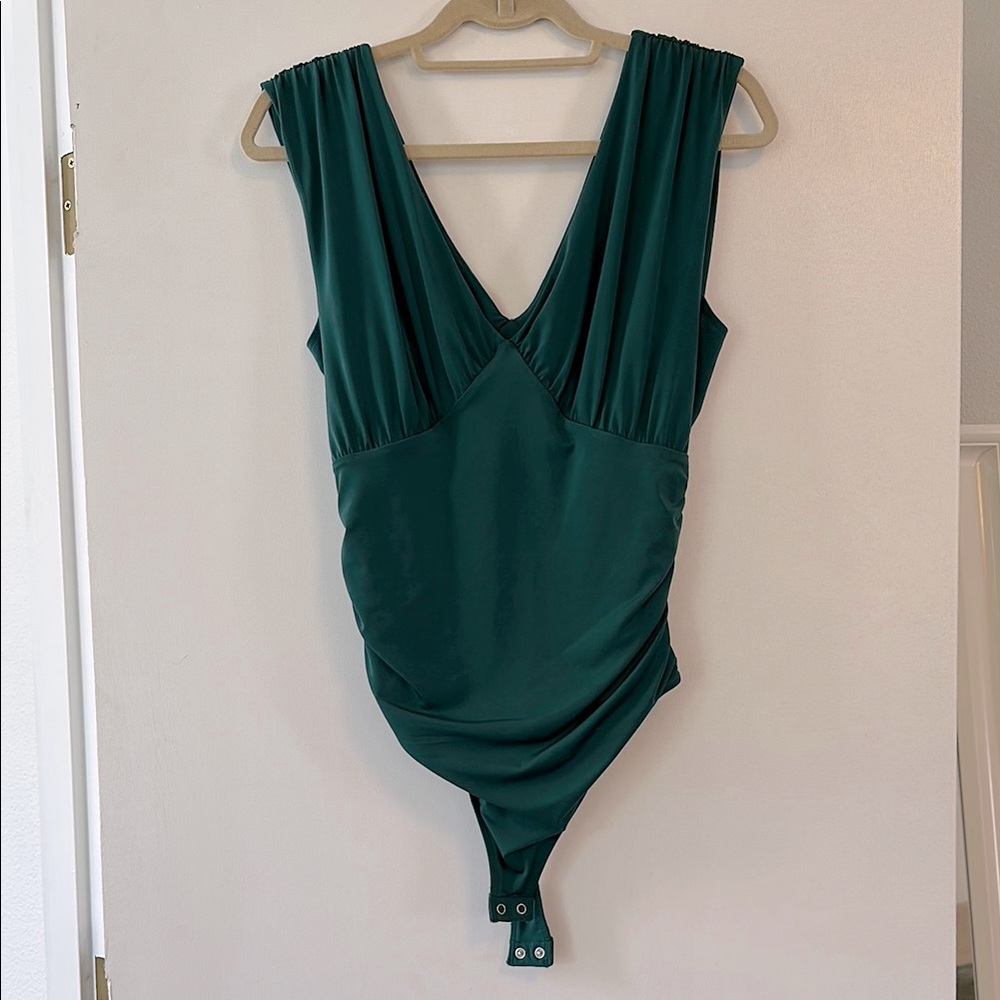 Jade Green Express Body Contour thong bodysuit
